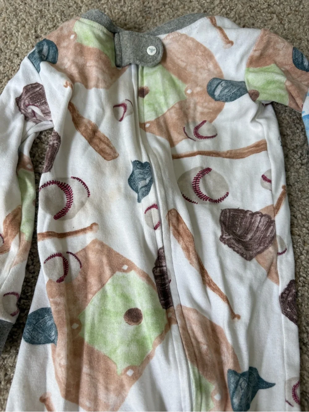 Burt’s Bees Baby Set Of 3 Pajamas 18 Months Zipper Boats Juice Box Baseball